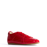 Scarlet Ruffled Polished Goat Leather Sneakers