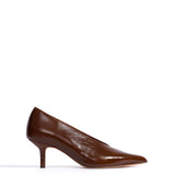 Phia 55-Pin Crinkled Polished Goat in Caramel Brown