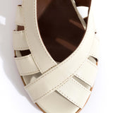 Sophie 50 Stiletto Bling Ankle Boots in White Sand