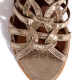 Vickey 50 Vintage Stiletto Heels in Champagne Leather
