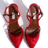 Keesha 100 Textured Polished Scarlet Goat Leather