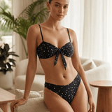 Juodų Taškelių Bikini Rinkiniai