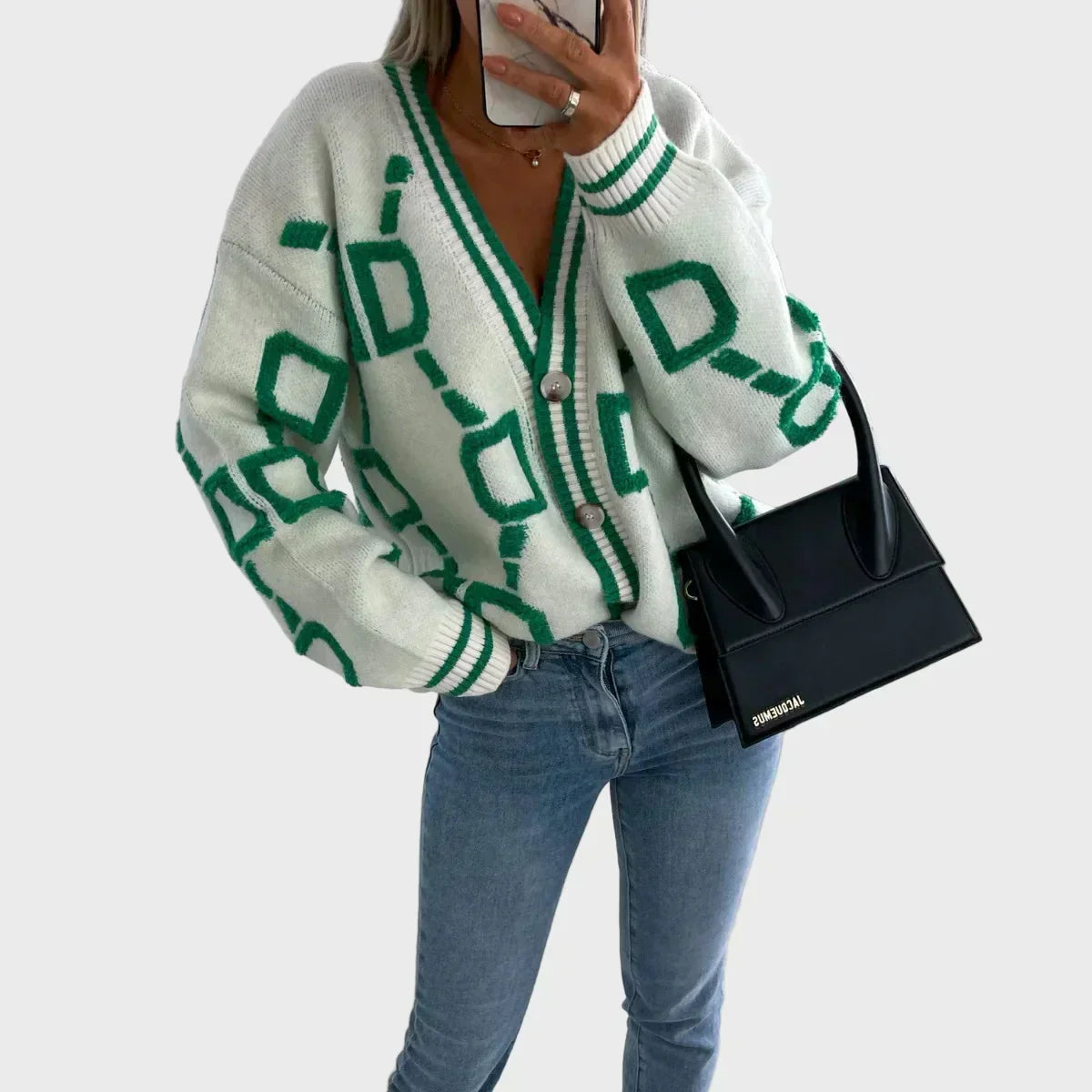 Signe | Modern Knit Vest with Geometric Pattern