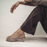 Carminho 40 Stiletto Heels in Metallic Vintage Champagne Goat Leather
