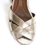 Sanni 20 Champagne Metal Goat with Cracks
