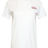 T-Shirt Met 'Blushed Summer' Print En Borduring | White - Muticolour - smashed-lemon.com