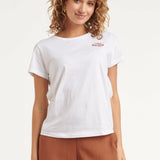T-Shirt Met 'Blushed Summer' Print En Borduring | White - Muticolour - smashed-lemon.com