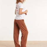 T-Shirt Met 'Blushed Summer' Print En Borduring | White - Muticolour - smashed-lemon.com