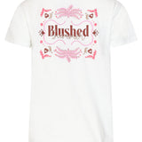 T-Shirt Met 'Blushed Summer' Print En Borduring | White - Muticolour - smashed-lemon.com