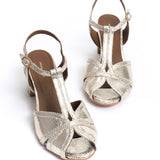 Therese 55 Cracked Metallic Goat Leather in Champagne