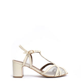 Therese 55 Glossy Shell & White Sand Mesh