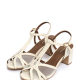 Therese 55 Glossy Shell & White Sand Mesh