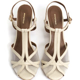 Therese 55 Glossy Shell & White Sand Mesh