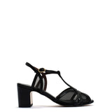 Therese 55 Black Shimmering Sheep Leather & Mesh