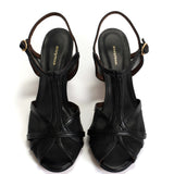 Therese 55 Black Shimmering Sheep Leather & Mesh