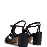 Therese 55 Black Shimmering Sheep Leather & Mesh