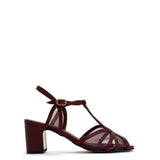 Therese 55 Sparkling Sheepskin and Mesh Garnet