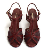 Therese 55 Sparkling Sheepskin and Mesh Garnet