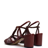 Therese 55 Sparkling Sheepskin and Mesh Garnet
