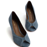 Tiffany Stiletto Suede in Denim Blue