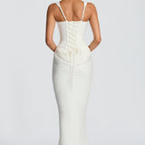 Corina – Rochie maxi cu decolteu pătrat
