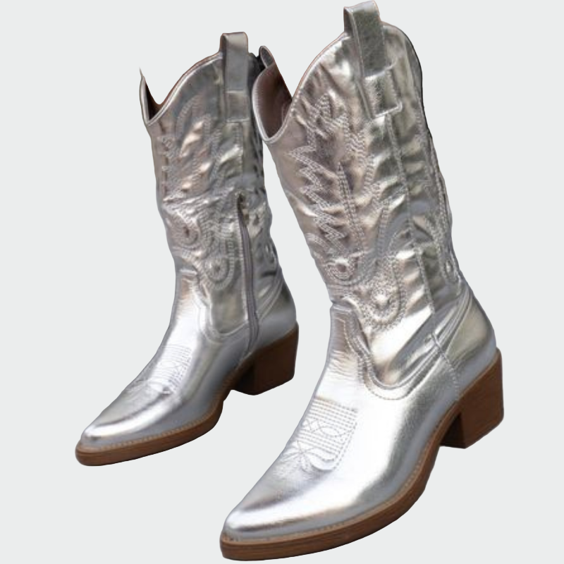 Cveta | Metalized Denim Jeans