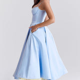 Raluca – Rochie midi din tul cu fustă amplă