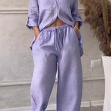 Fara | Set din Bumbac și In Luxe – Cămașă și Pantaloni