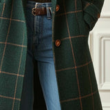 Florencia | Palton din Tweed Cu Carouri cu Rever Retro