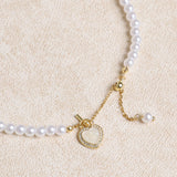 Metallic Pearl Pendant Necklace