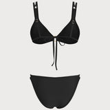 Juodas trikampis bikini komplektas su O-žiedu