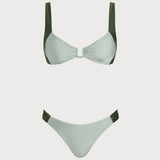 Žalias Bikinis su Kontrastingu Bralette