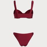 Raudonas Bralette Bikini Rinkinys
