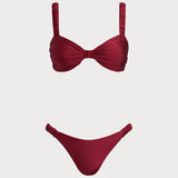 Raudonas Bralette Bikini Rinkinys