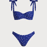 Blue Headband and Bikini Set