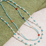 Blue Beaded Neck Chain