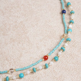 Blue Beaded Neck Chain
