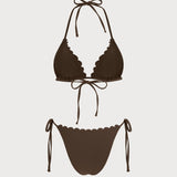 Kavos Halter Embroidered Bikini Set