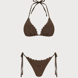 Kavos Halter Embroidered Bikini Set