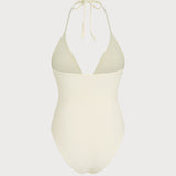 Off-White Halter Bralette One-Piece Swimsuit
