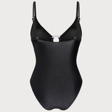 Juodas Kietas O-Ring Bralette - Vienas Vientisas
