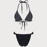 Juodų Taškų Raštas Apverčiamas Bikini Komplektas