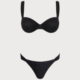 Juodas Blizgučių Bikini Rinkinys