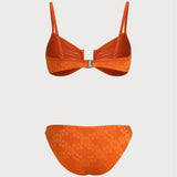 Žakardo bikini komplektas su bralette tipo viršumi