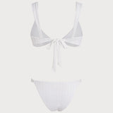 V-Formos Tekstūruotas Bralette Bikini Komplektas