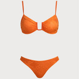 Žakardo bikini komplektas su bralette tipo viršumi
