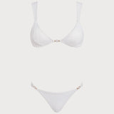 V-Formos Tekstūruotas Bralette Bikini Komplektas