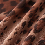Elastingas mini sijonas su ruda leopardų raštu