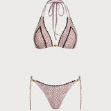 Leopard Print Halter Bikini Set