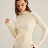 Abrikoso Slim Fit Mock Neck Knit Shirt